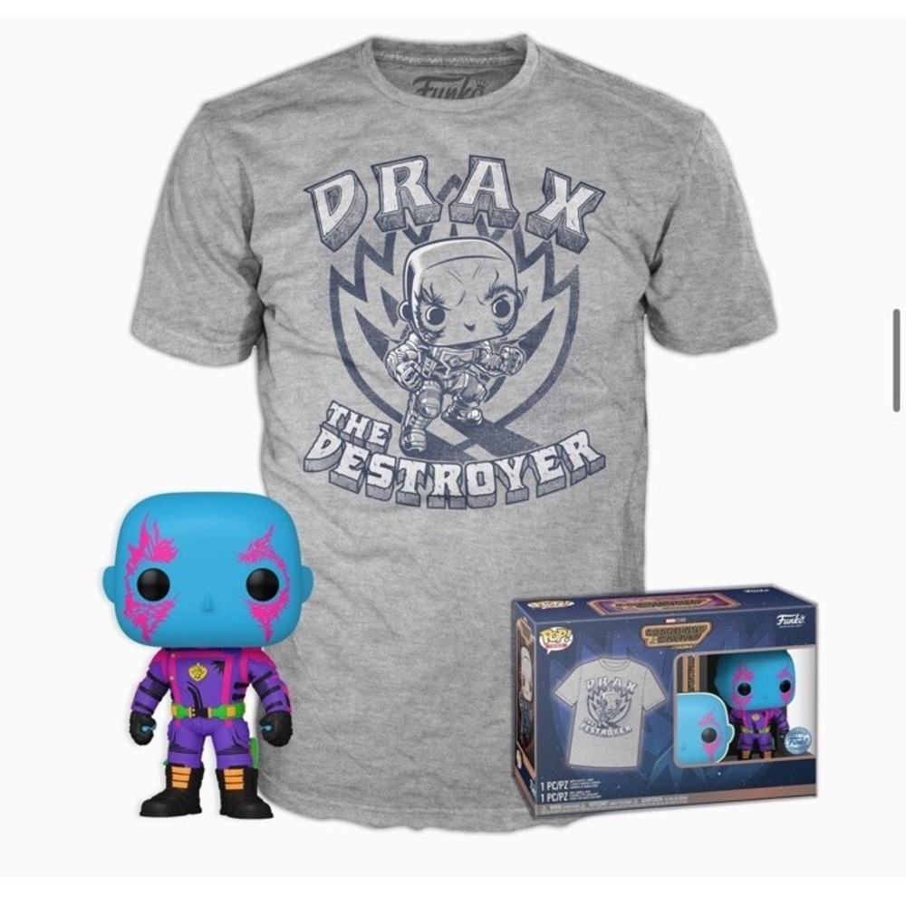 Funko Pop Tees: (Black Light) DRAX #1243 GOTG Volume 3 Target Exclusive -XL